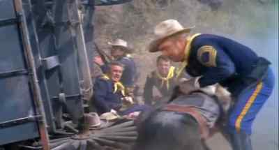 (gun fires)
(bullet ricochets) - Apache Rifles