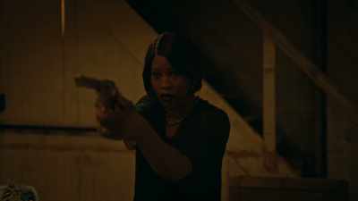 [gunshots firing]
[people screaming] - The Porter
