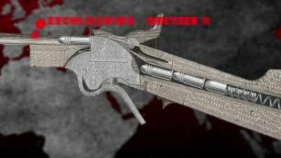 -(GUNSHOTS)
-(MEN CLAMORING) - Exterminate All the Brutes