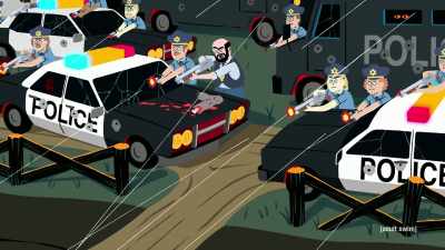 [ Gunshots ]
Whoa! Shots fired!
Light it up! - JJ Villard's Fairy Tales