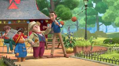 -Ha, ha! Did you see that?
-Oh, why did you throw the bone? - The Adventures of Paddington