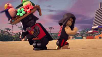 Ha! Up top. Down low.
On the flip side. (FARTS) - Lego Star Wars Summer Vacation