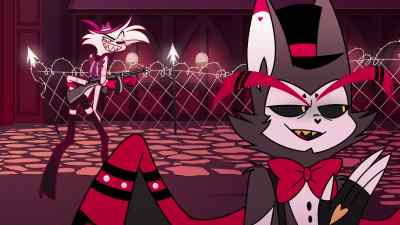 - Hah!
- Okay, I walked right into that one. - Hazbin Hotel