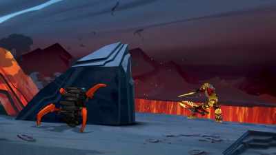 -Hah!
-[rattling] - Lego Bionicle: The Journey to One