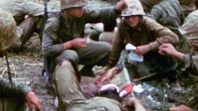 Half the company is wounded
or killed on the first day. - The Pacific War in Color