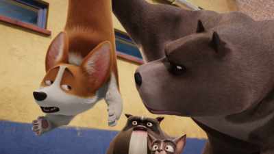 Hang on, bully, or I'll give you a good lesson. - The Queen's Corgi