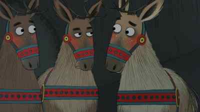 Hang on there, Comet.
Boots, what have you found? - The Night Before Christmas in Wonderland