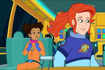 -Hang on. We're going for a ride!
-[drum roll] - The Magic School Bus Rides Again