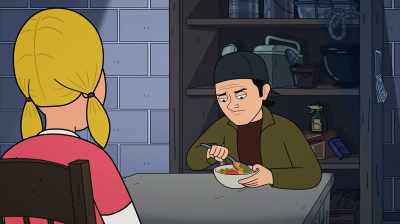 [Hank scarfing food] - Corner Gas Animated