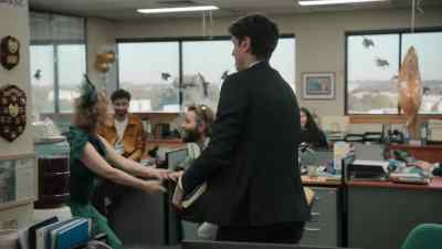[Hannah singing]
♪ I could teach you but I'd... [mumbles] - The Office