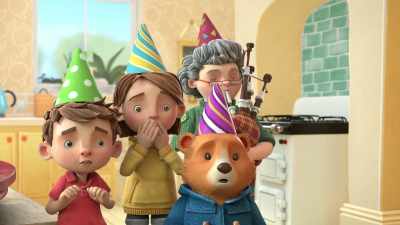 ["Happy Birthday" playing with bagpipes] - The Adventures of Paddington