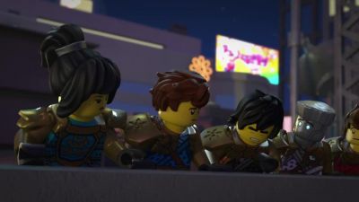 [happy chuckle]
Cake. - Ninjago: Masters of Spinjitzu