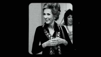 Happy Rockefeller was there.
Babe Paley and Carolina Herrera. - The Andy Warhol Diaries
