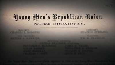 - [Harold] The Young
Men's Republican Union - Abraham Lincoln