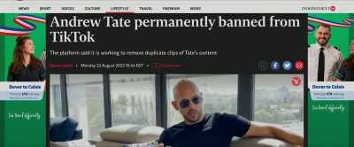 HARRIET: Shortly after Tate
had been deplatformed, - Doom Scroll: Andrew Tate and the Dark Side of the Internet