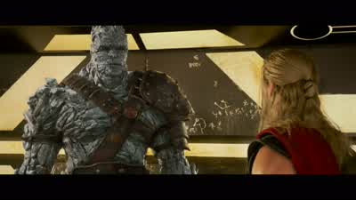 Has anyone here fought the Grandmaster's championDoug hasDougOur luck Doug's deadThat's rightEveryone who fights the Grandmaster's champion perishesWhat about you You're made of rocksPerishable rock There you go Another one goneYeah no I just do the - Thor: Ragnarok