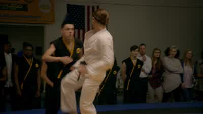- - Hawk! One point, Hawk. - Cobra Kai