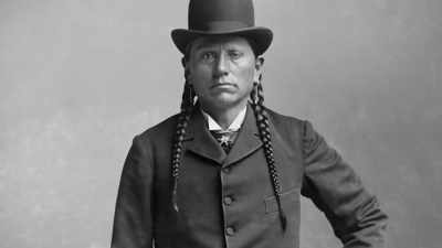 He always wore his hair
long and in braids, - The American Buffalo