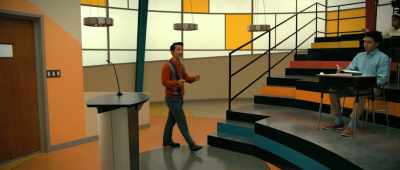 He approaches a restaurant, - The Mysterious Benedict Society