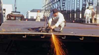 He builds mostly Liberty ships
-- cargo and transport vessels - The Pacific War in Color
