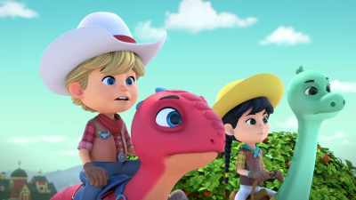 He can't sleep there.
We have apples to pick. - Dino Ranch