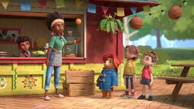 He collects the oranges
for Paddington's marmalade… - The Adventures of Paddington