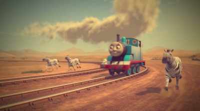 - ♪ He could be on an African 
safari racing a zebra ♪ - Thomas & Friends: Big World! Big Adventures! The Movie