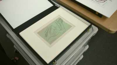 He did sketches on this green
prison paper, - There Are No Fakes