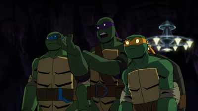- He does do that.
- Mmm-hmm, mmm-hmm, mmm-hmm. - Batman vs Teenage Mutant Ninja Turtles
