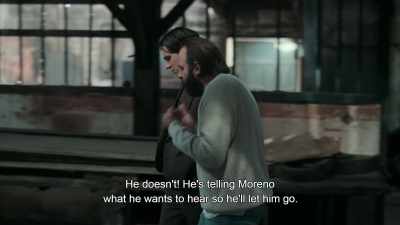He doesn't! He's telling Moreno - Irma Vep