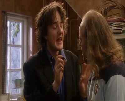 He doesn't know letters He can't read at all - Black Books