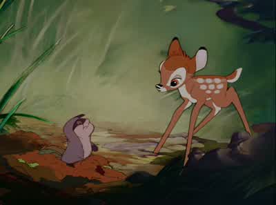 He doesn't walk very good does heThumperYes MamaWhat did your father tell you this morninglf you can't say something nicedon't say nothing at all - Bambi