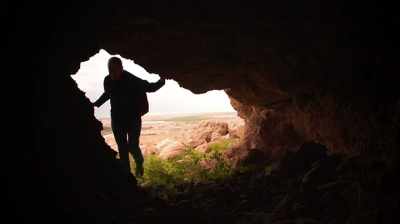 He enters the cave
to investigate. - Dead Sea Scrolls: The Doomsday Prophecy