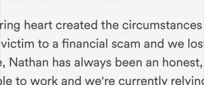 He fell victim
to a financial scam - The Anarchists