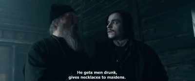 He gets men drunk,
gives necklaces to maidens. - Gogol. Viy