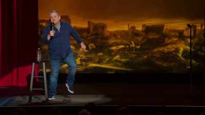 "He gets up on me,
stretch those little fat thighs, - Patton Oswalt: We All Scream
