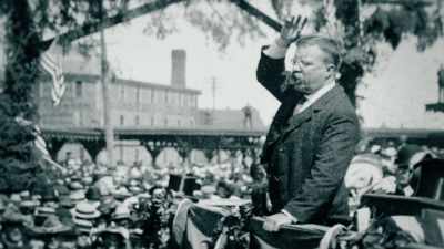 He goes on a speaking
tour in Massachusetts - Theodore Roosevelt