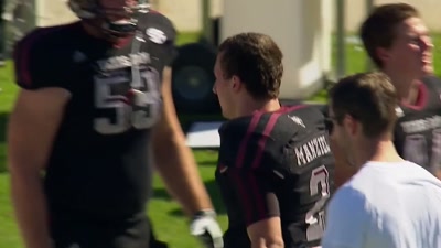 He got away from that guy.
Now he's gonna throw under duress. - Untold: Johnny Football