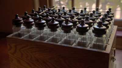 He grouped a collection of
glass containers together, - Benjamin Franklin