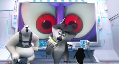 Debbie DaveDave He hacked into our systemWhere's the soundDave Your microphone it's not on I can't I can't hear anythingClick on the button with the picture of the microphoneEvery time a villain calls in this happens Hello HelloNow we can hear you but we - Penguins of Madagascar