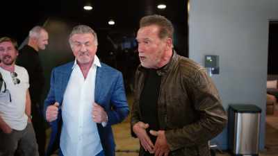 He has-- His shirt maker
makes a shirt - Arnold & Sly: Rivals, Friends, Icons