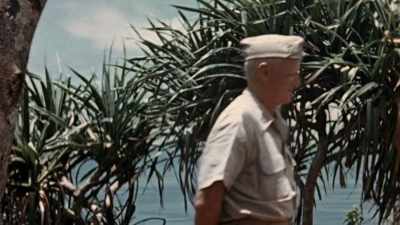 HE HAS SUMMONED HIS TWO PRIMARY
COMMANDERS IN THE FIELD, - The Pacific War in Color