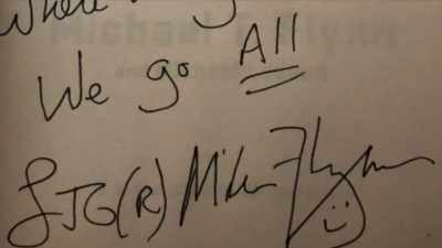 He, he's signing things,
"Where we go one,
we go all." - Q: Into the Storm