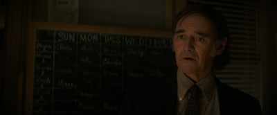 He implies possessive pronouns
and uses vague noun modifiers. - The Trial of the Chicago 7