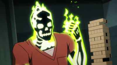 He has irradiated skin
he can use - Creature Commandos