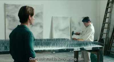 He just wants to see something
genius about your work.
. - Never Look Away