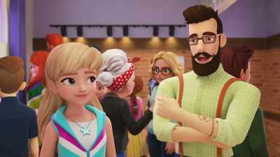 He knows his way
around a mustache - LEGO Friends: Girls on a Mission