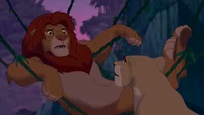 Simba he let the hyenas take over the Pride LandsWhat Everything's destroyedThere's no food no waterSimba if you don't do something soon everyone will starveI can't go back WhyYou wouldn't understand WhatNo no no It doesn't matter Hakuna matataWhat Hakuna - The Lion King