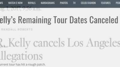 He has lost money
from his bookings, - Surviving R. Kelly