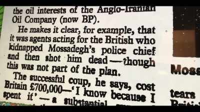 He makes it clear, for example, that it was agents acting for the British - Coup 53
